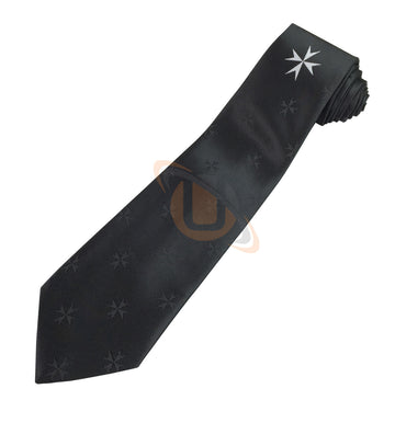 Masonic Knight Malta Silk Tie with (8 pointed) Malta Cross Logo - kitchcutlery
 - 1